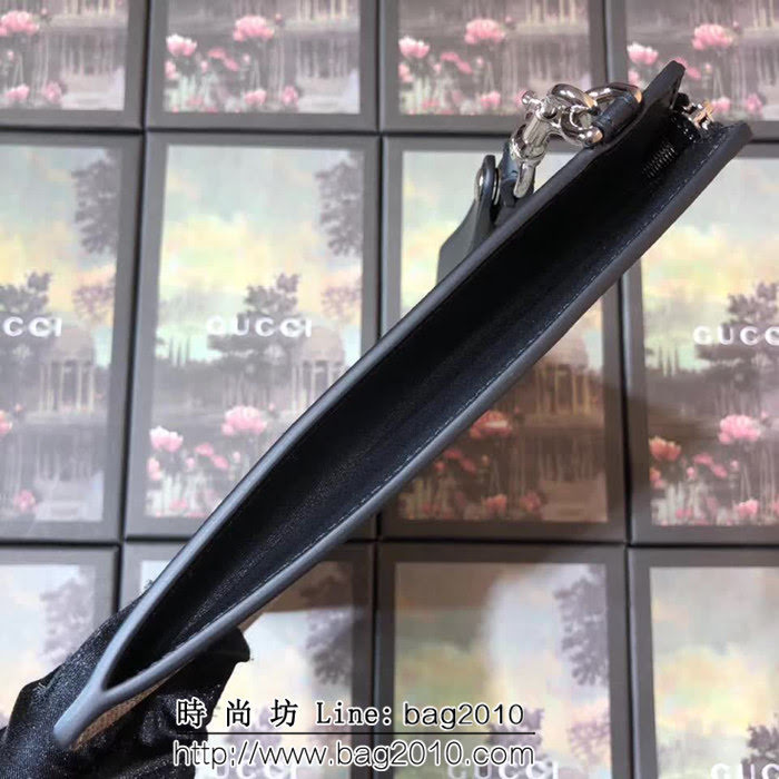 GUCCI古馳 升級版 G家原單 印花裝飾 纖薄手拿包 473904 啡紅蛇PVC WTG2037
